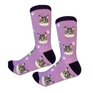 Maine Coon Cat  - Fun Unisex Socks - Crazy Pet Lover